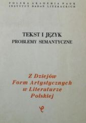 Okładka książki Tekst i język. Problemy semantyczne Maria Renata Mayenowa
