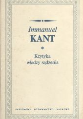 Okładka książki Krytyka władzy sądzenia Immanuel Kant