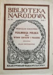 Okładka książki Psalmodja polska oraz Wybór liryków i fraszek Wespazjan Kochowski
