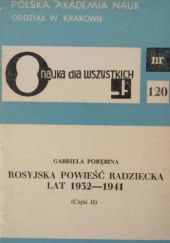Okładka książki Rosyjska powieść radziecka lat 1932-1941. Cz. II Gabriela Porębina