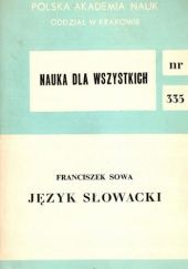 Okładka książki Język słowacki Franciszek Sowa