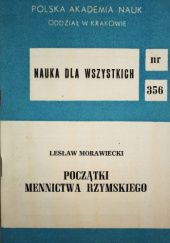 Okładka książki Początki mennictwa rzymskiego Lesław Morawiecki