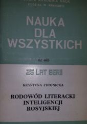 Okładka książki Rodowód literacki inteligencji rosyjskiej Krystyna Chojnicka