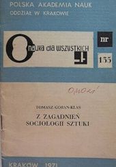 Okładka książki Z zagadnień socjologii sztuki Tomasz Goban-Klas