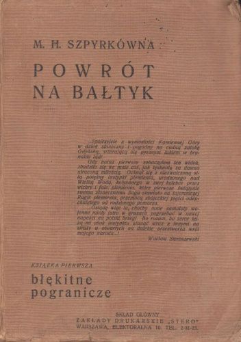 Okładki książek z cyklu Powrót na Bałtyk