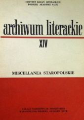 Miscellanea staropolskie. Tom XIV
