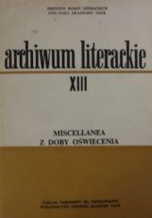 Okładka książki Miscellanea z doby Oświecenia. Tom XIII Roman Kaleta