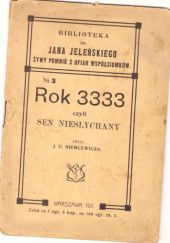 Okładka książki Rok 3333 czyli Sen niesłychany Julian Ursyn Niemcewicz