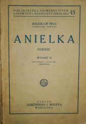 Okładka książki Anielka. Powieść Bolesław Prus