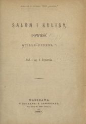 Okładka książki Salon i kulisy A. Quille Penne