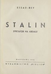 Okładka książki Stalin. Dyktator na Kremlu Essad-Bey