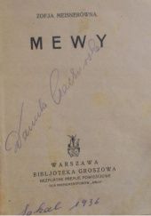 Okładka książki Mewy Zofia Meisnerówna