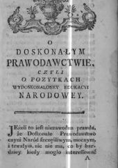 Okładka książki O doskonałym prawodawctwie Józef Konstanty Bogusławski