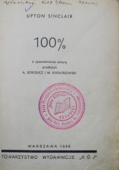 Okładka książki 100% Upton Sinclair