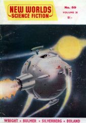 Okładka książki New Worlds Science Fiction, #59 (05/1957) John Boland, Kenneth Bulmer, John Carnell, Philip Carver, E. R. James, John Newman, Robert Silverberg, Lan Wright