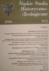Okładka książki Śląskie studia historyczno-teologiczne t. 39 z. 2 praca zbiorowa