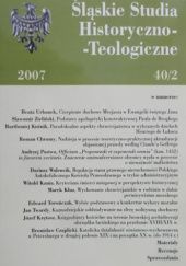 Okładka książki Śląskie studia historyczno-teologiczne t. 40 z. 2 praca zbiorowa