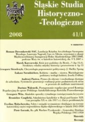 Okładka książki Śląskie studia historyczno-teologiczne t. 41 z. 1 praca zbiorowa