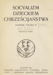 Okładka książki Socyalizm dzieckiem chrześcijaństwa Feliks Perl