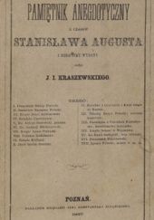 Okładka książki Pamiętnik anegdotyczny z czasów Stanisława Augusta Ludwik Cieszkowski