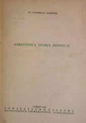 Okładka książki Gergonne’a teoria definicji Stanisław Kamiński