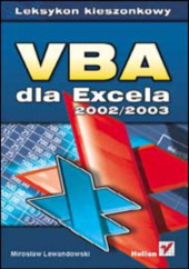Okładka książki VBA dla Excela 2002/2003. Leksykon kieszonkowy Mirosław Lewandowski