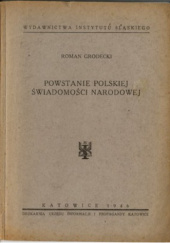 Okładka książki Powstanie polskiej świadomości narodowej Roman Grodecki
