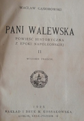 Okładka książki Pani Walewska II Wacław Gąsiorowski