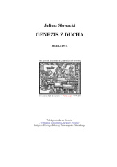 Okładka książki Genezis z Ducha Juliusz Słowacki