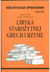 Okładka książki Liryka starożytnej Grecji i Rzymu Danuta Polańczyk