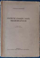 Okładka książki Główne zasady nauk filozoficznych Tadeusz Czeżowski