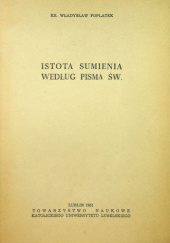Okładka książki Istota sumienia według Pisma św. Władysław Poplatek