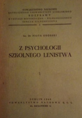 Okładka książki Z psychologii szkolnego lenistwa Piotr Oborski