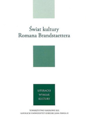 Okładka książki Świat kultury Romana Brandstaettera Ryszard Zajączkowski