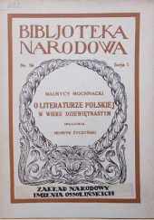 Okładka książki O literaturze polskiej w wieku dziewiętnastym Maurycy Mochnacki