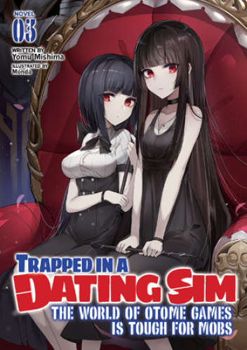 Okładki książek z cyklu Trapped in a Dating Sim (light novel)