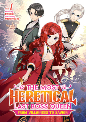 Okładki książek z cyklu The Most Heretical Last Boss Queen (light novel)
