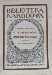 Okładka książki O klasyczności i romantyczności, tudzież o duchu poezji polskiej Kazimierz Brodziński