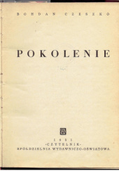 Okładka książki Pokolenie Bohdan Czeszko