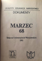 Okładka książki Marzec 68. Sesja na Uniwersytecie Warszawskim 1981 praca zbiorowa