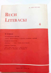 Okładka książki Ruch Literacki 4.  lipiec – sierpień 1985r. praca zbiorowa