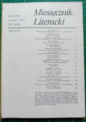 Okładka książki Miesięcznik Literacki nr 6(188) czerwiec 1982r. praca zbiorowa