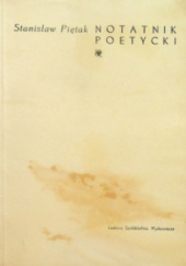 Okładka książki Notatnik poetycki Stanisław Piętak