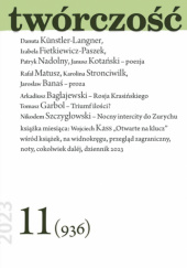 Okładka książki Twórczość 11.2023 (936) Jarosław Banaś