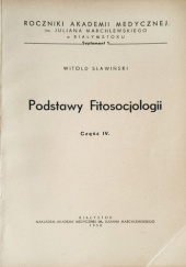 Okładka książki Podstawy fitosocjologii cz. IV Witold Sławiński