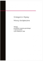 Okładka książki Mowy świąteczne św. Grzegorz z Nyssy