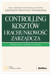 Okładka książki Controlling kosztów i rachunkowość zarządcza Gertruda Krystyna Świderska