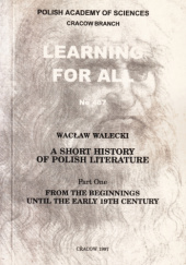 Okładka książki A short history of Polish literature Pt. 1 Wacław Walecki