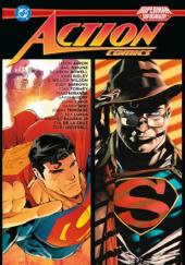 Okładka książki Superman - Action Comics: Supergwiazdy Jason Aaron, Eddy Barrows, Eva De La Cruz, Romulo Fajardo Jr., Gavin Guidry, Rex Lokus, Danny Miki, Inaki Miranda, Patricia Mulvihill, John Ridley, Rainbow Rowell, Gail Simone, John Timms, Cian Tormey, Jonas Trindade, G. Willow Wilson