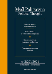 Okładka książki Myśl Polityczna 2/2024 Radosław Antonów,&nbsp;Przemysław Dąbrowski,&nbsp;Tomasz Grzegorz Grosse,&nbsp;Marek Jabłonowski,&nbsp;Wojciech Jakubowski,&nbsp;Rafał Lis,&nbsp;Ewa Maj,&nbsp;Lech Mażewski,&nbsp;Włodzimierz Mich,&nbsp;Grzegorz Radomski,&nbsp;Arkadiusz Stempin,&nbsp;Patryk Tomaszewski,&nbsp;Krystyna Trembicka,&nbsp;Maciej Wojtacki,&nbsp;praca zbiorowa